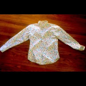 Naked & Famous Mens Button Down Japanese Mushroom Print East Shirt Sz M